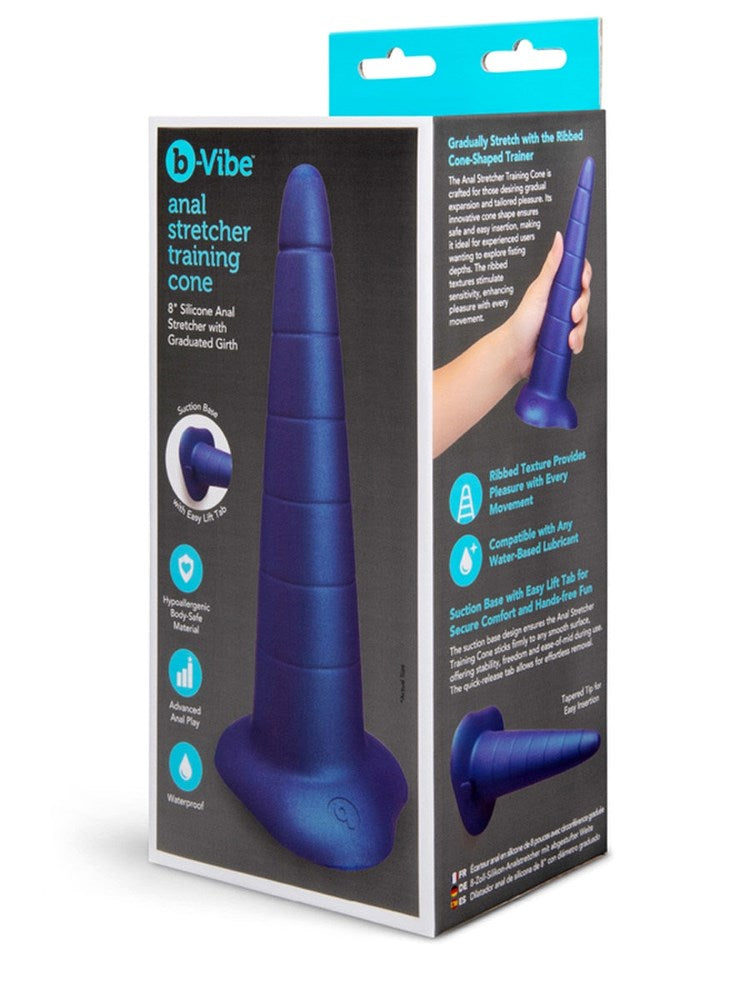 B Vibe Silicone Anal Stretcher Training Cone 8 Inch Graduated - - Butt Plugs