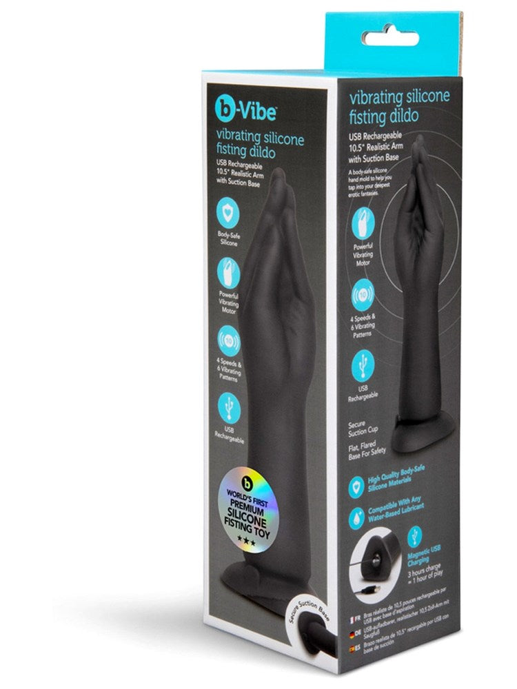B Vibe USB Rechargeable Vibrating Silicone Fisting Dildo IPX7 Waterproof - - Realistic Dildos