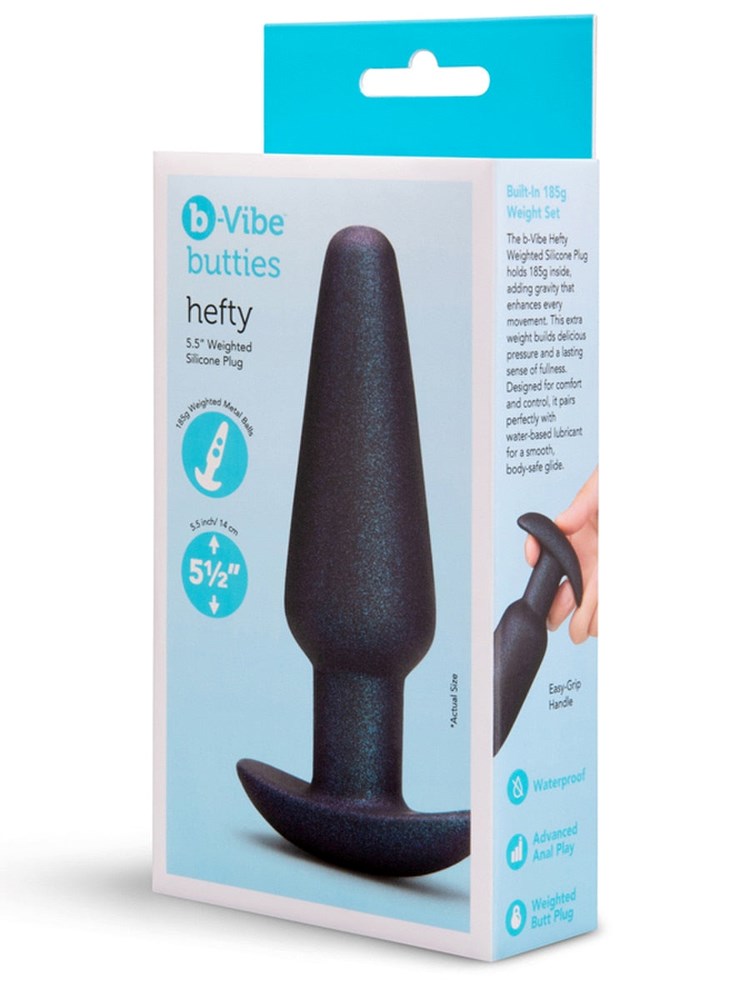 B Vibe Hefty Weighted Silicone Anal Plug 185g Weighted Balls - - Butt Plugs