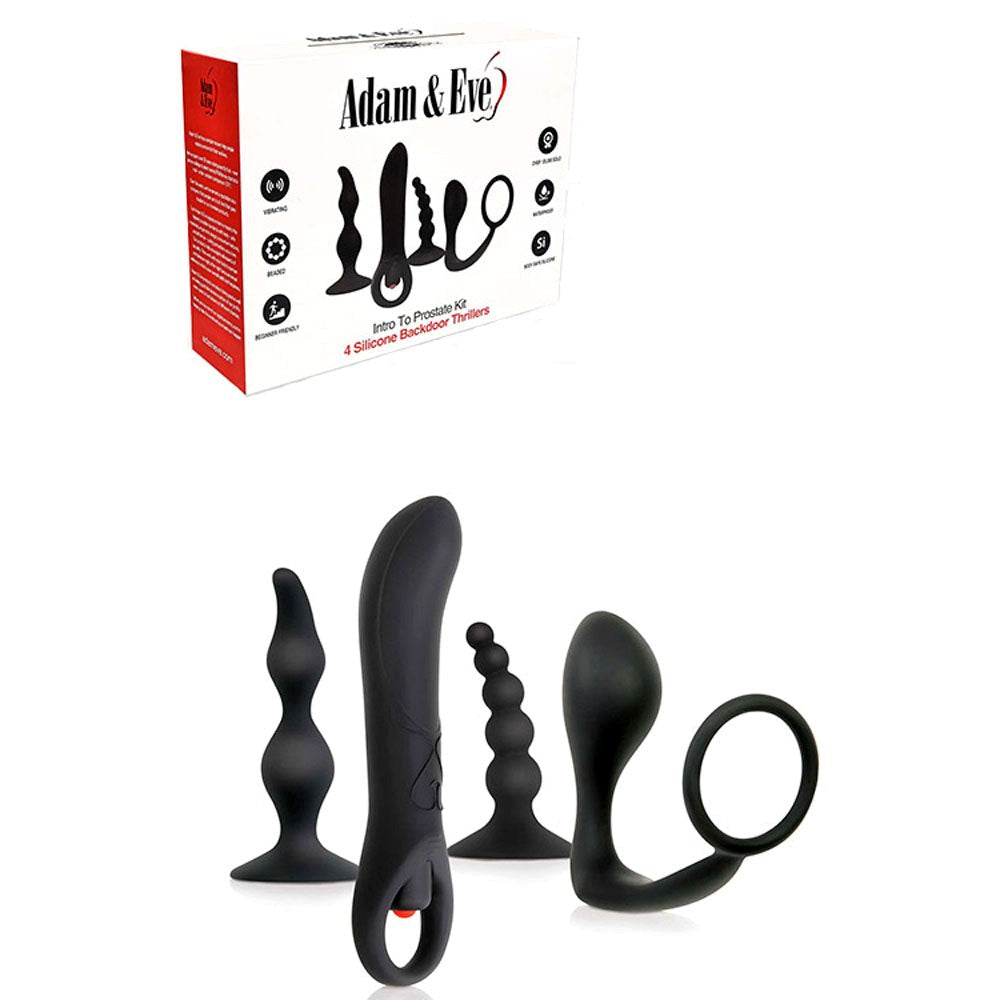 Adam & Eve 4 Piece INTRO TO PROSTATE Pleasure Kit - Black - Unclassified