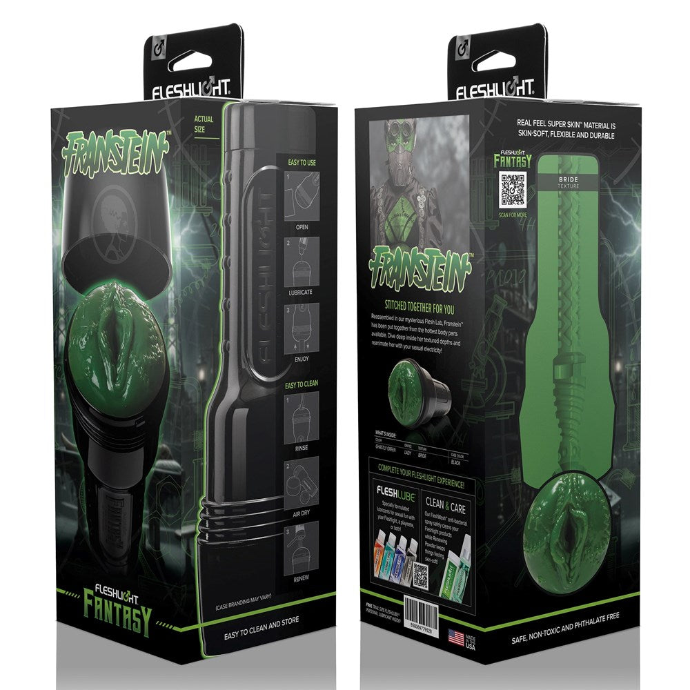 Fleshlight Fantasy Franstein Realistic Masturbator with Green Texture - - Masturbators and Strokers