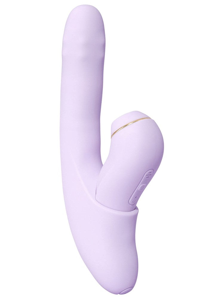 Svakom DuoGlow Multi Function Rotating Rabbit Vibrator with App Control - Lilac - Rabbit Vibrators