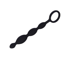 Love In Leather Silicone Anal Beads With Ring Pull