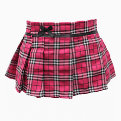 Love In Leather Tartan Wrap Sexy Skirt Pink