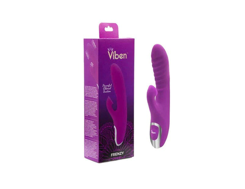 Viben Frenzy Suction 12 Function Rabbit Vibrator Berry Dual Motor Stimulation - - Rabbit Vibrators