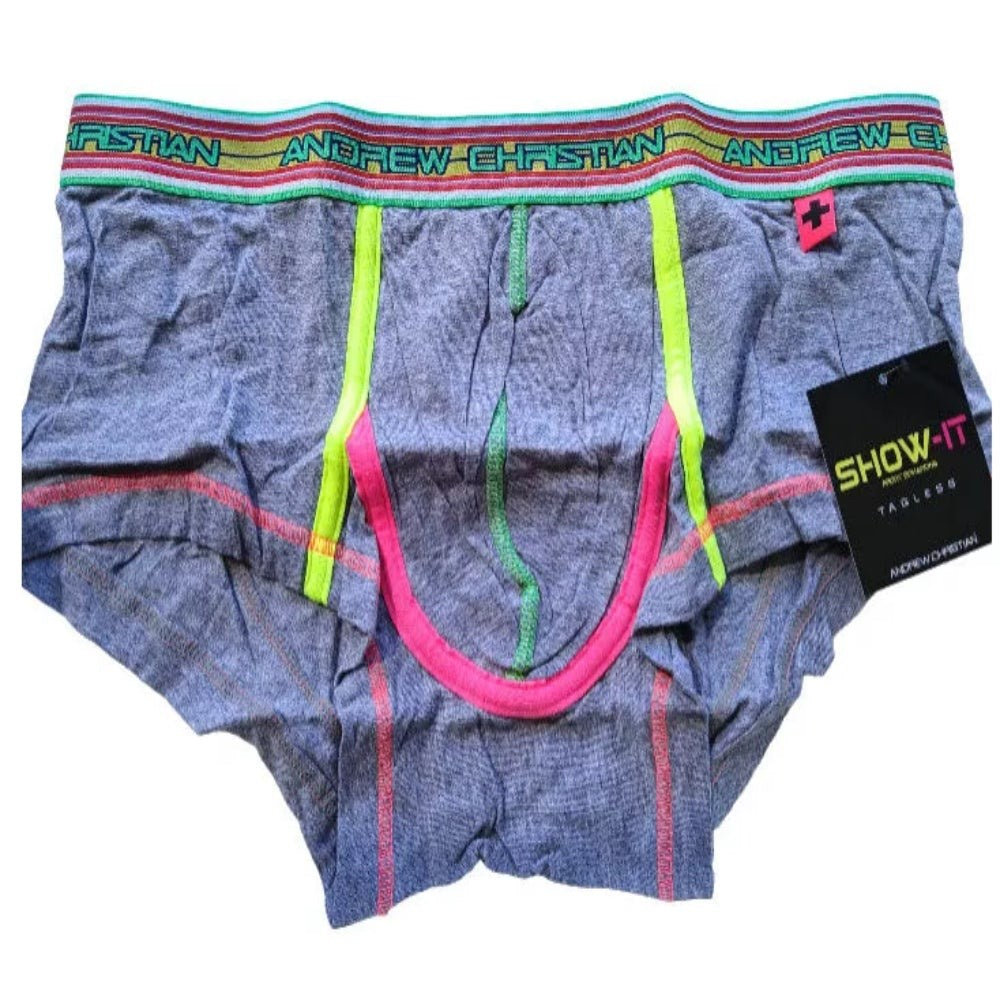 Andrew Christian Andres Christian Show It Tagless Men Boxer Grey Enhancement - - Mens Briefs And Boxers