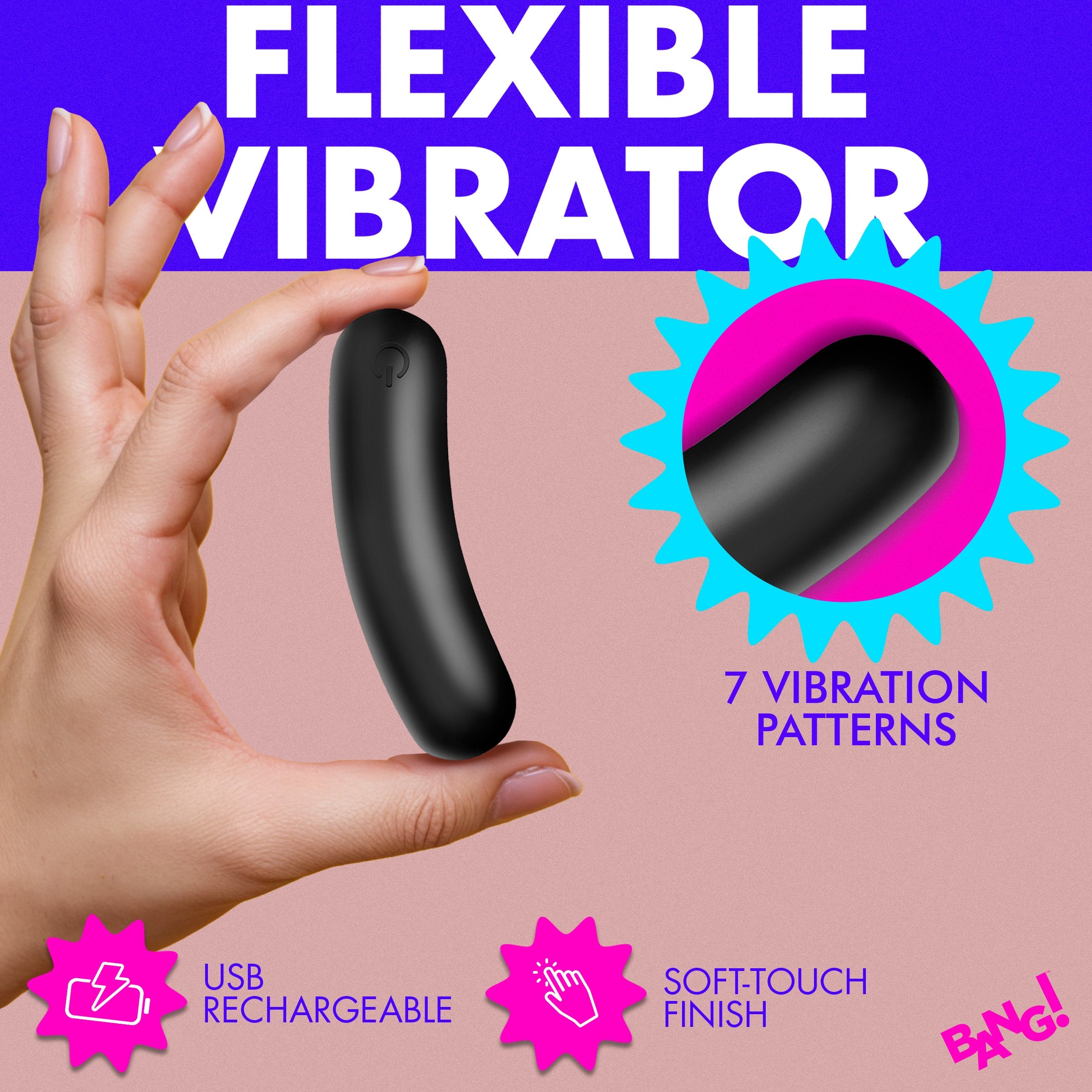 XR Brands BANG! Flexible Silicone Bullet Vibrator - - Bullet Vibrators