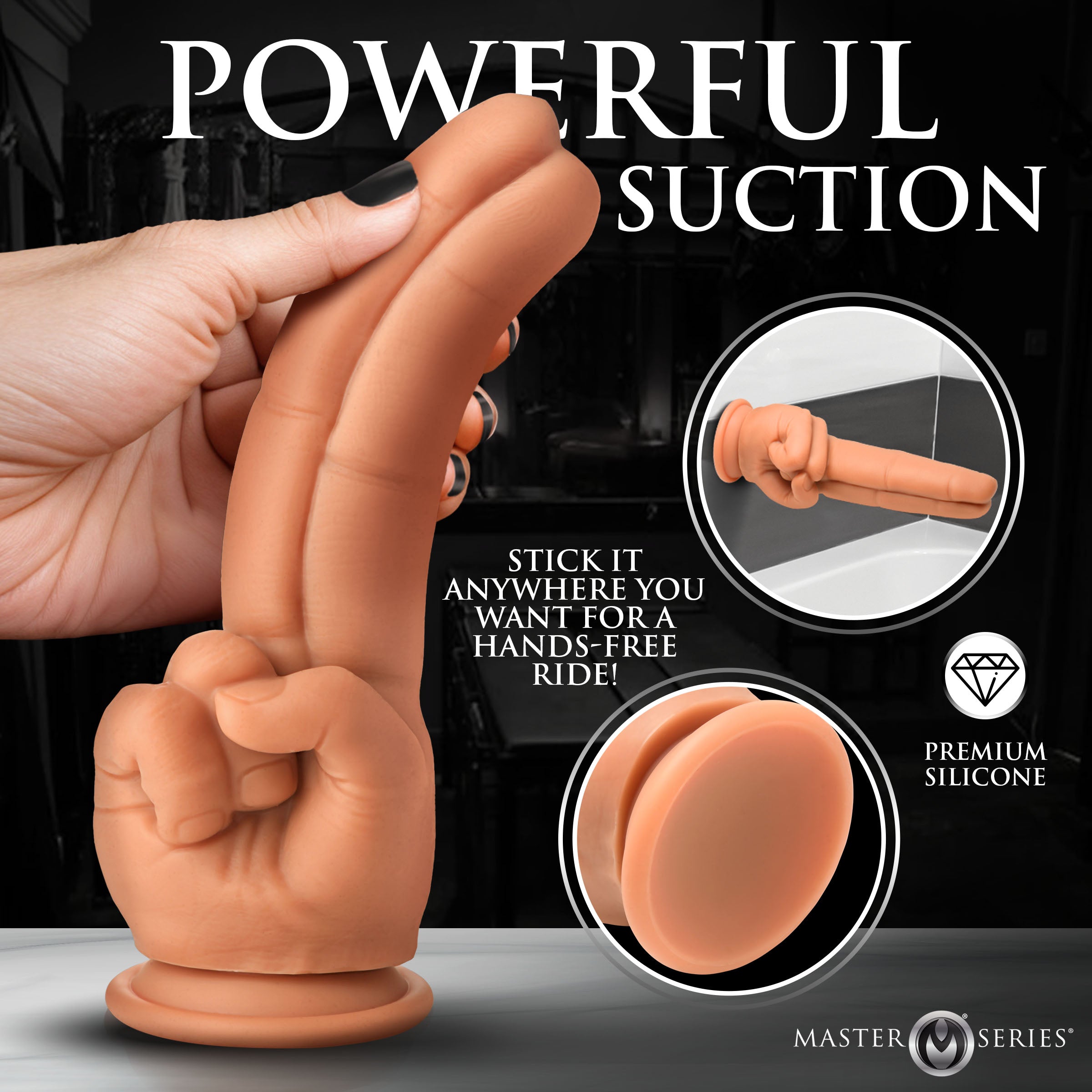 XR Brands Master Series The Pleaser Double Finger Dildo - - Realistic Dildos