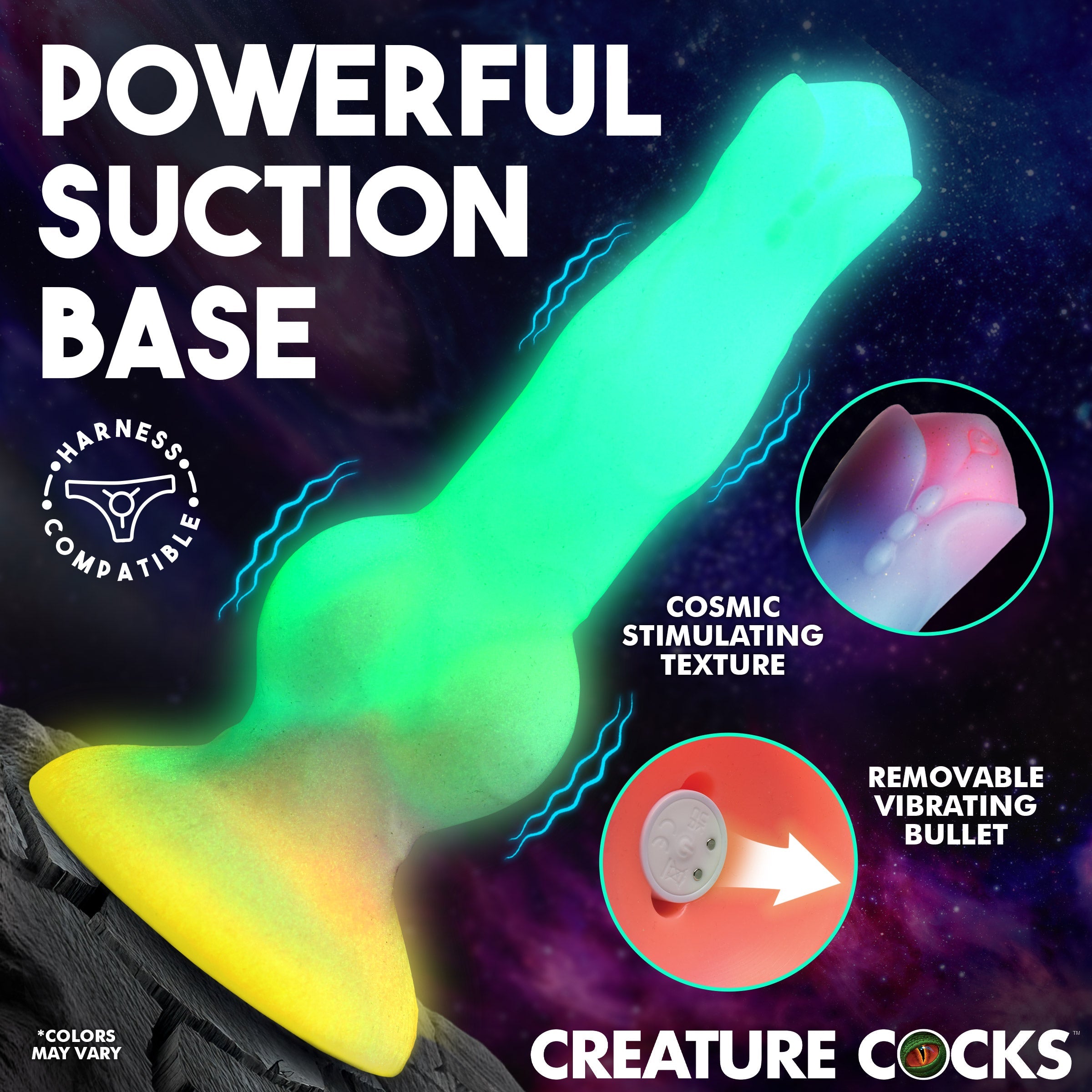 XR Brands Creature Cocks Astro Cock Vibrating Fantasy Dildo - - Vibrating Dildos