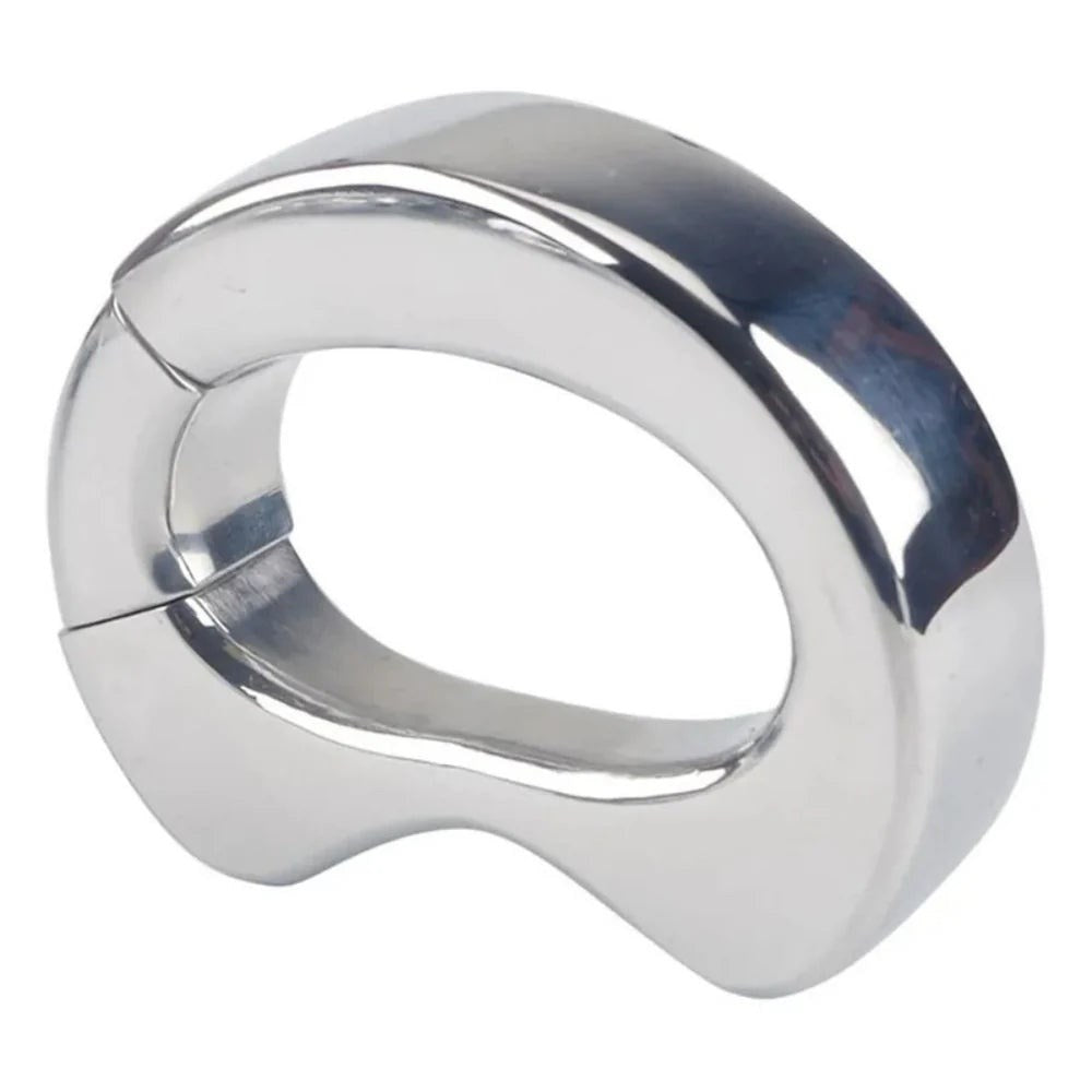 BDStyle Oval Stainless Steel Ball Stretcher Ergonomic Design 2 Sizes - - Steel Sex Toys