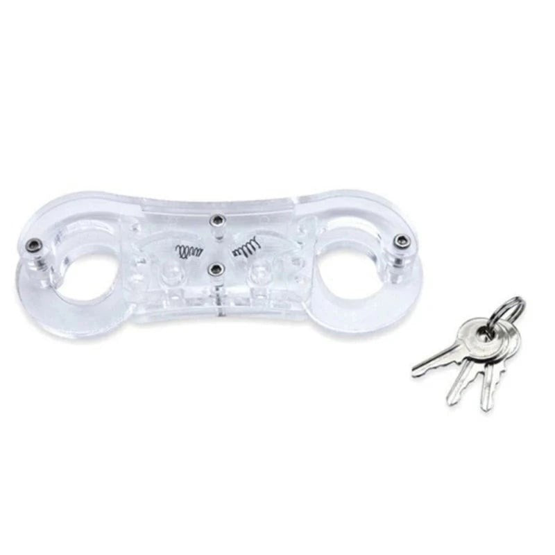 BDStyle Acrylic Glass BDSM Finger Cuff Ratchet Clasp Adjustable Design - - Cuffs and Restraints