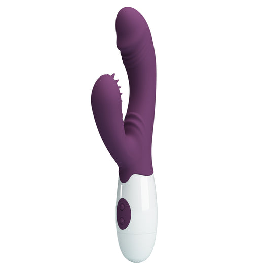Pretty Love Andre Silicone Dual Rabbit Stimulator - Purple - Rabbit Vibrators
