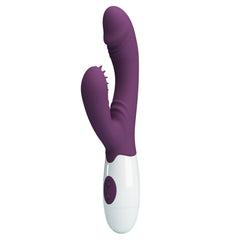 Pretty Love Andre Silicone Dual Rabbit Stimulator - Purple - Rabbit Vibrators