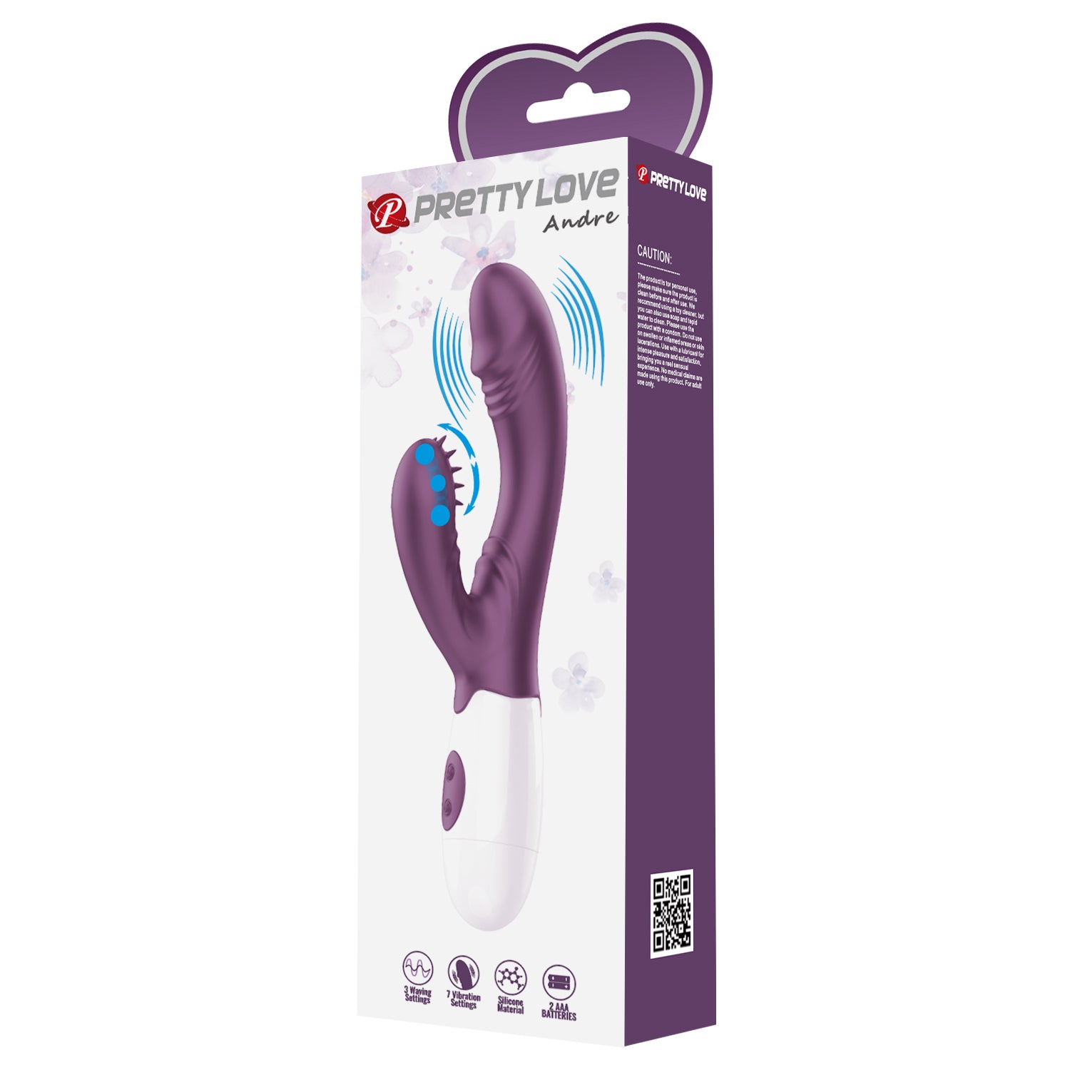 Pretty Love Andre Silicone Dual Rabbit Stimulator - - Rabbit Vibrators