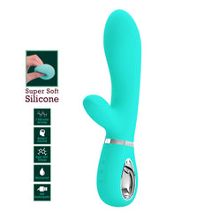 Baile Pretty Love THOMAS Soft Silicone Rabbit Vibrator - Green - Rabbit Vibrators