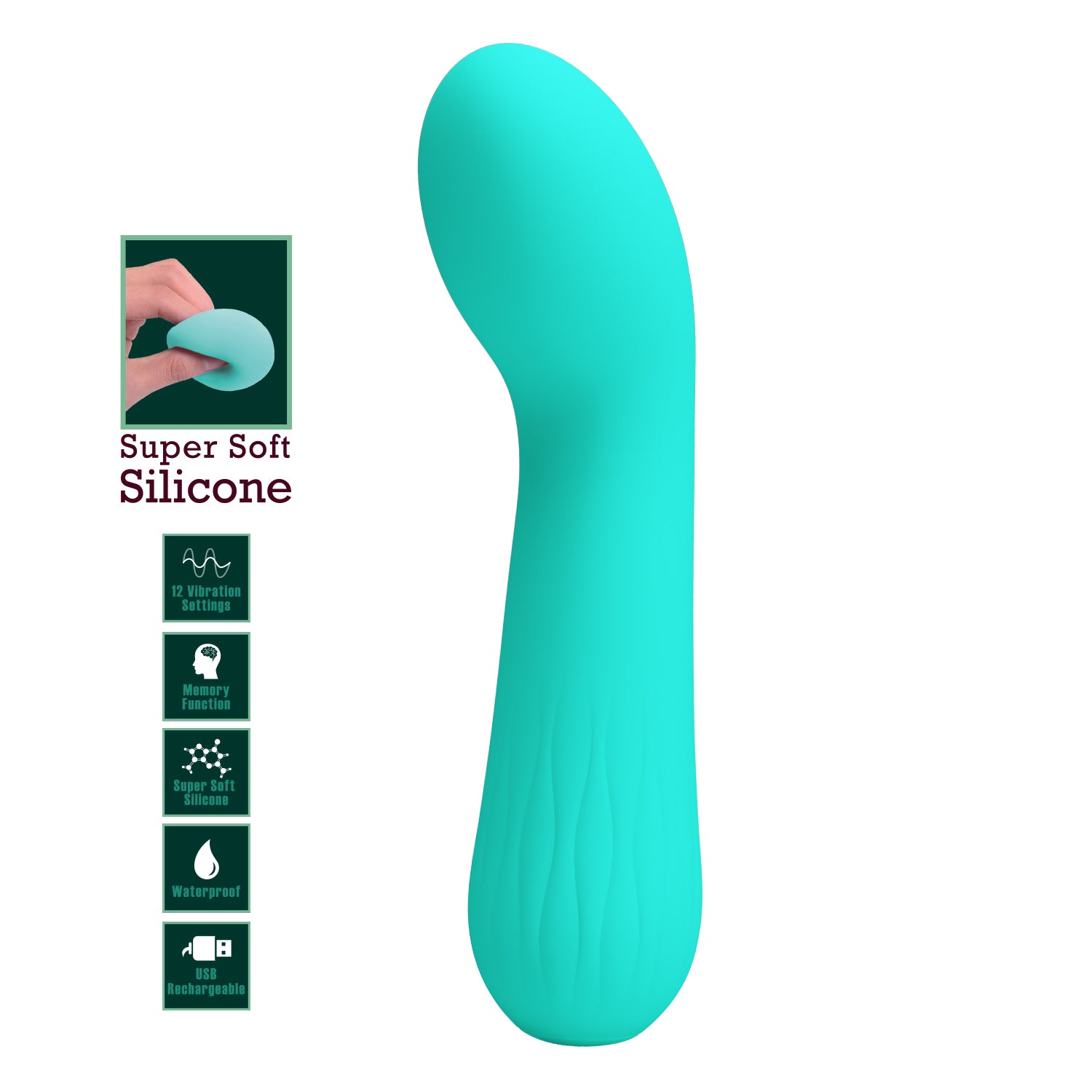 Baile Pretty Love FAUN Silicone Flexible G-Spot Vibrator - Green - G-Spot Vibrators