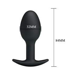 Pretty Love Silicone Anal Balls Butt Plug Black - - Butt Plugs