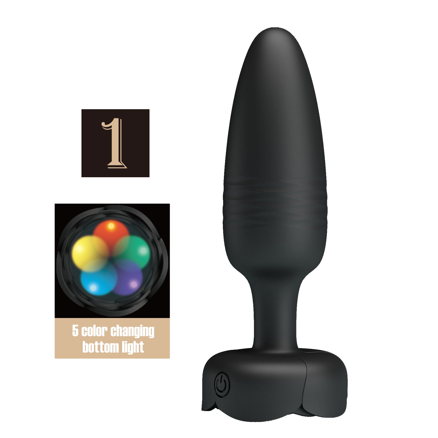 Baile Tarion Light-Up Rechargeable Butt Plug - Black - Butt Plugs