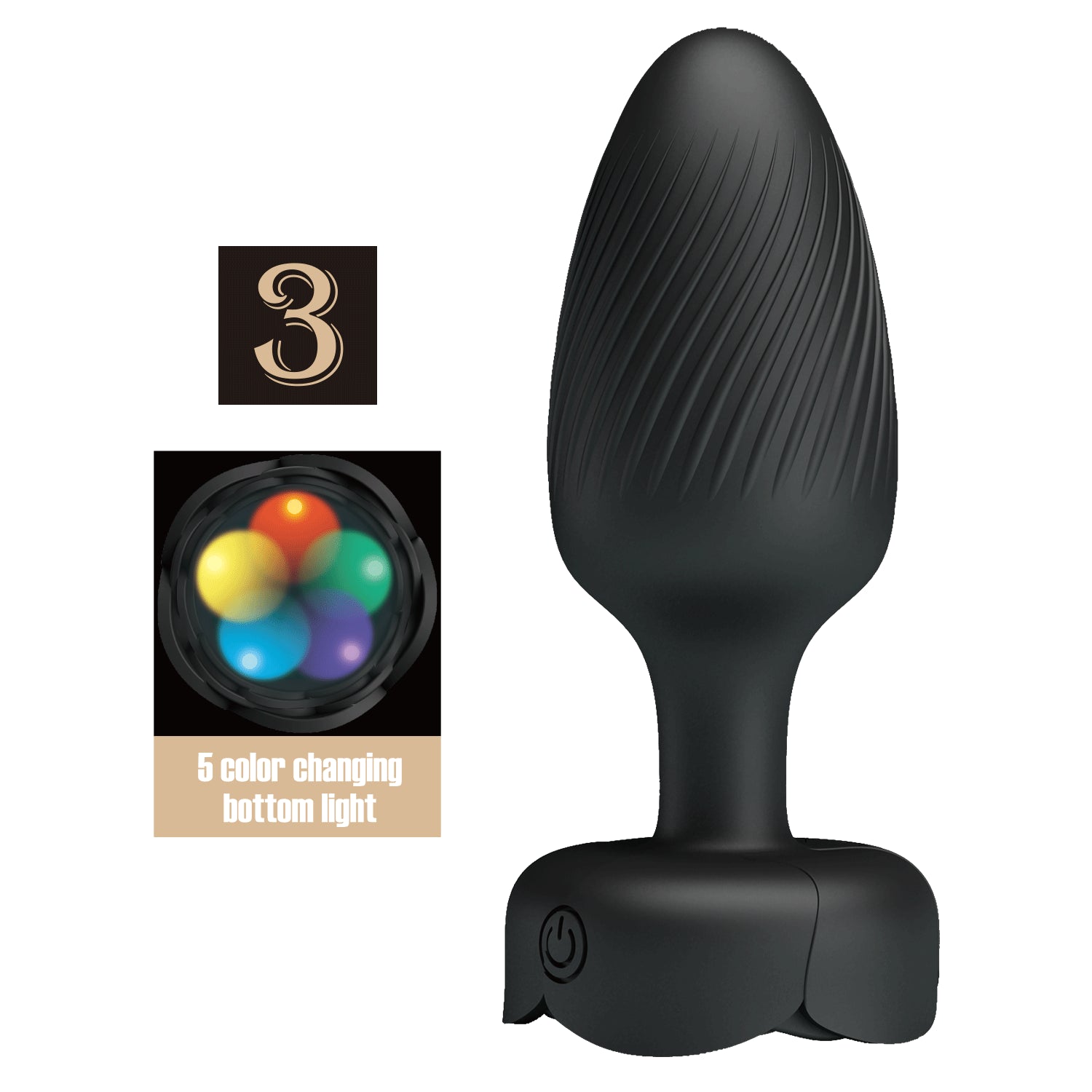 Baile Osborn Light-Up Vibrating Anal Play Plug - Black - Butt Plugs