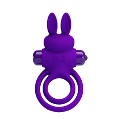 Pretty Love 10 Functions Silicone Vibrant Penis Ring III - Purple - Vibrating Cock Rings