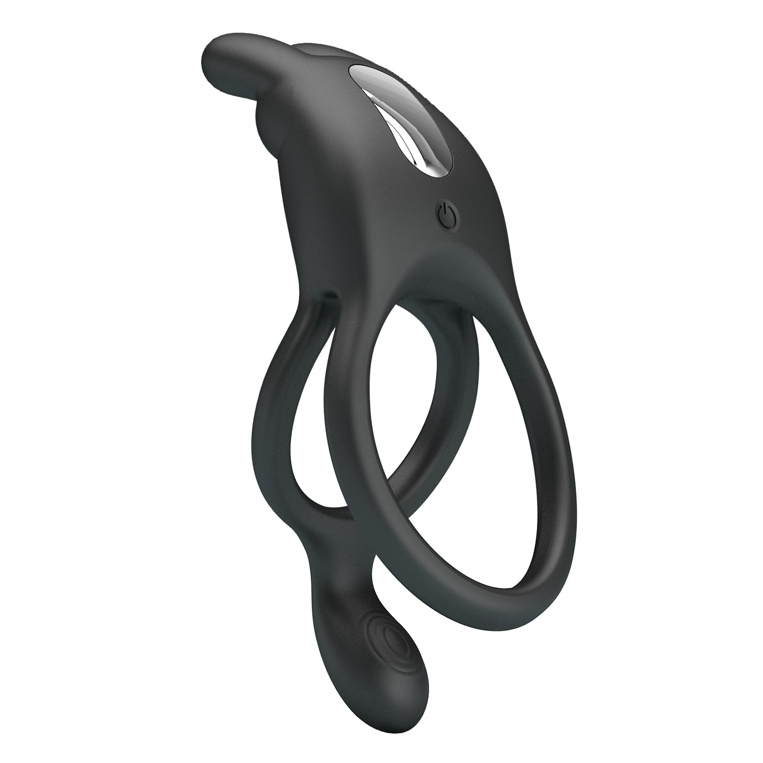 Pretty Love Rechargeable Seth Cock Ring Black - - Vibrating Cock Rings