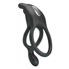 Pretty Love Rechargeable Seth Cock Ring Black - - Vibrating Cock Rings