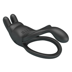 Pretty Love Rechargeable Seth Cock Ring Black - - Vibrating Cock Rings