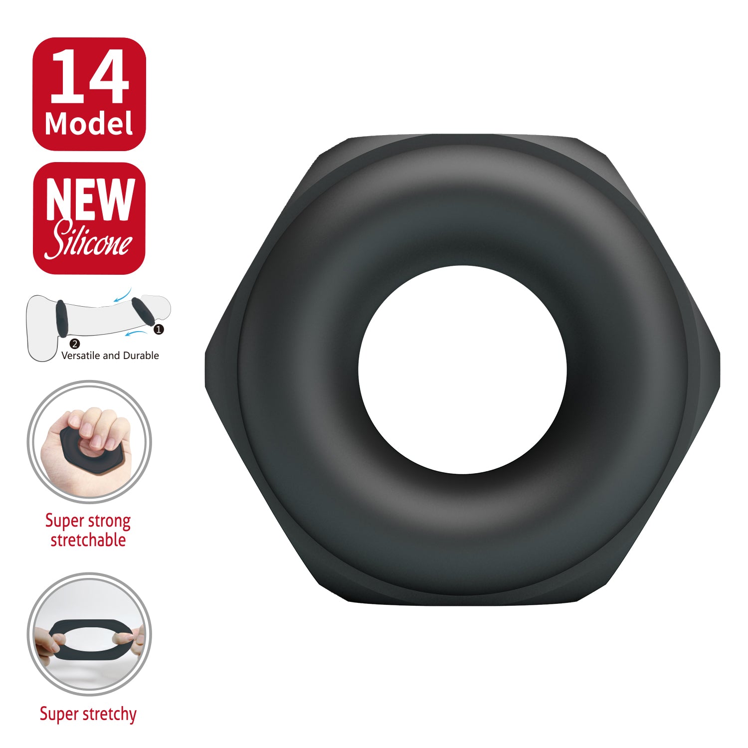 Baile Jarvius Super Soft Silicone Cock Ring No.14 - Default Title - Stretchy Cock Rings