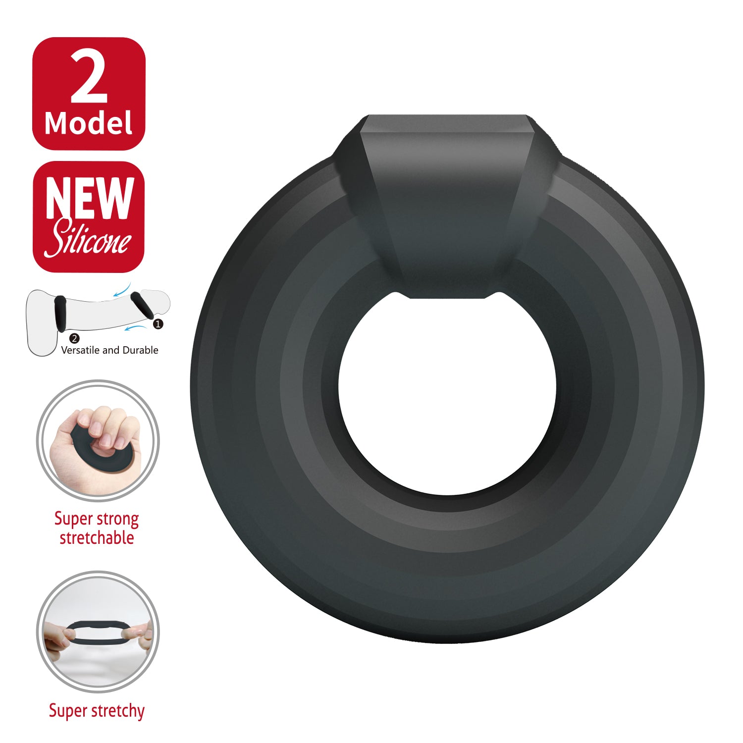 Baile Kayke Super Soft Male Silicone Cock Ring No. 2 - Default Title - Stretchy Cock Rings