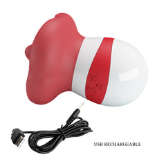 Baile The Flaming Lips Mina Clitoral Vibrator (Red/White) - - Clit Ticklers and Pulsators