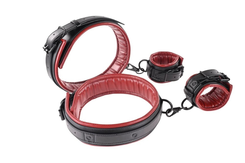 Sportsheets Saffron BDSM Thigh & Wrist Cuff Set Leather Restraints - - Cuffs and Restraints