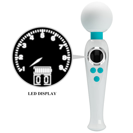 Pretty Love Skyler Vibrating Body Wand Massager - White Blue - Body Wands