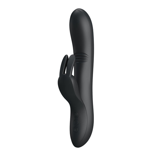 Pretty Love Dylan USB Rechargeable Silicone Rabbit Vibe - Black - Rabbit Vibrators