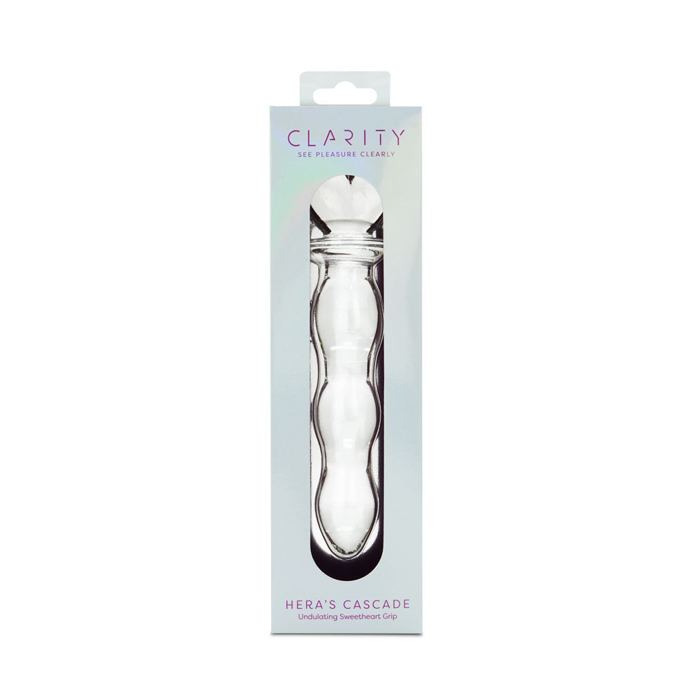 Creative Conceptions Clarity Heras Cascade Textured Glass Dildo - - Glass Sex Toys
