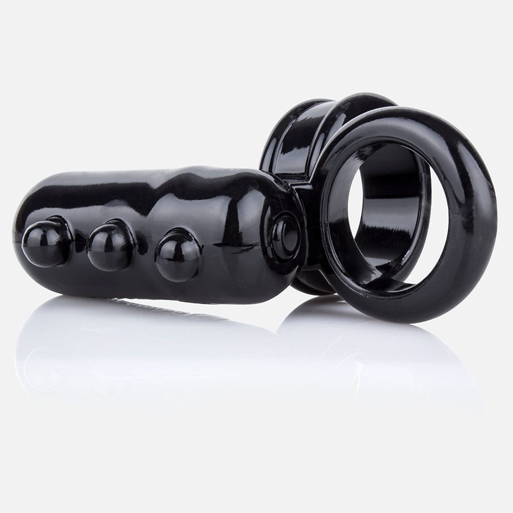 Screaming O Dangle Stretchy C Ring with Vibrating Bullet and Testicle Sling - - Vibrating Cock Rings