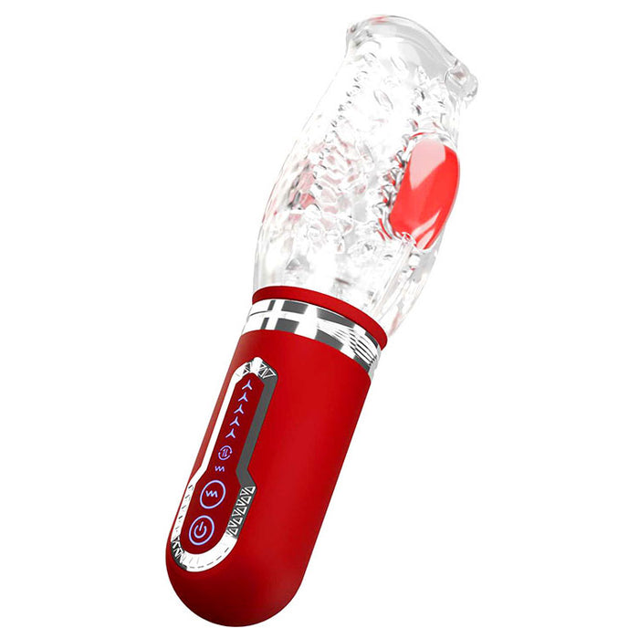 Adam & Eve PLEASURE PRO 3000 Thrusting & Rotating Stroker - Clear - Masturbators and Strokers