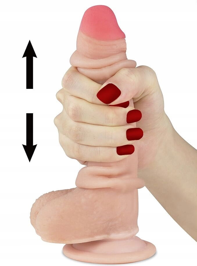 Lovetoy Sliding Skin Dual Layer Flexible Skin Realistic Dong - - Realistic Dildos