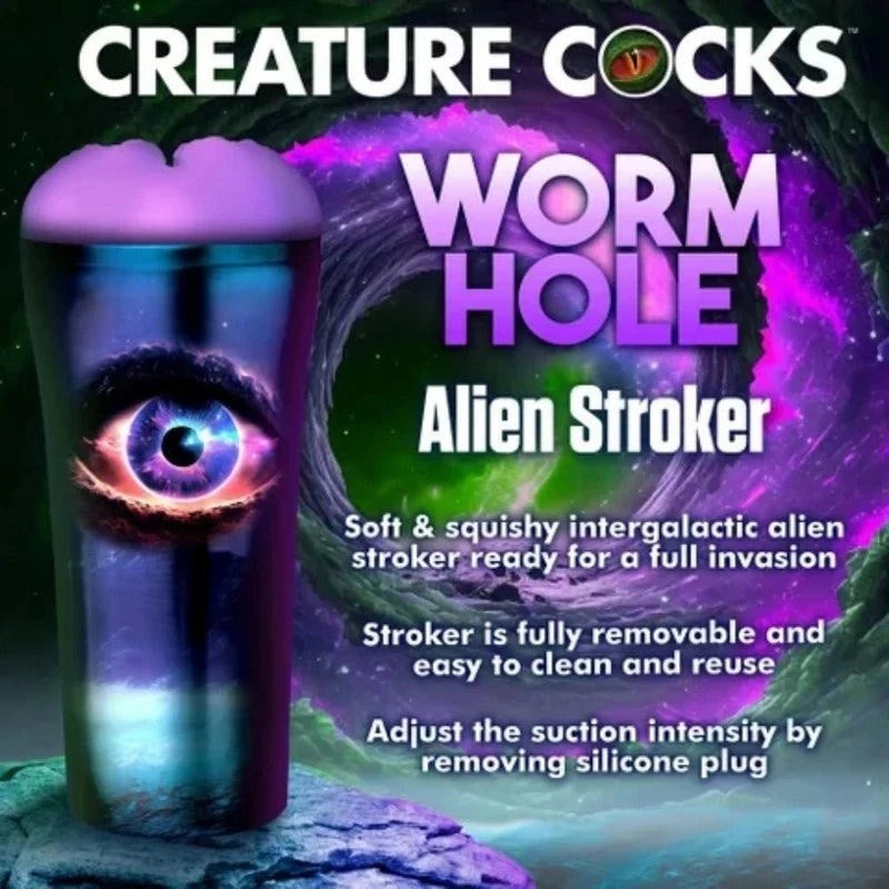 XR Brands Creature Cocks Wormhole Alien Fantasy Stroker Textured Masturbator - - Masturbators and Strokers