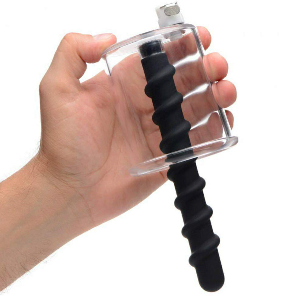 BDStyle Rosebud Driller Cylinder with Silicone Swirl Anal Plug - - Anal Beads and Balls