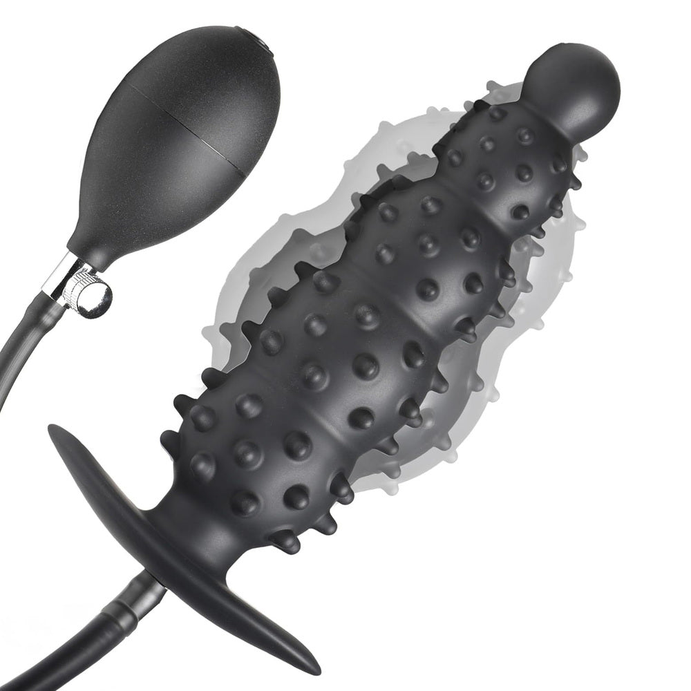 BDStyle Ribbed Textured Inflatable Anal Plug - Default Title - Butt Plugs