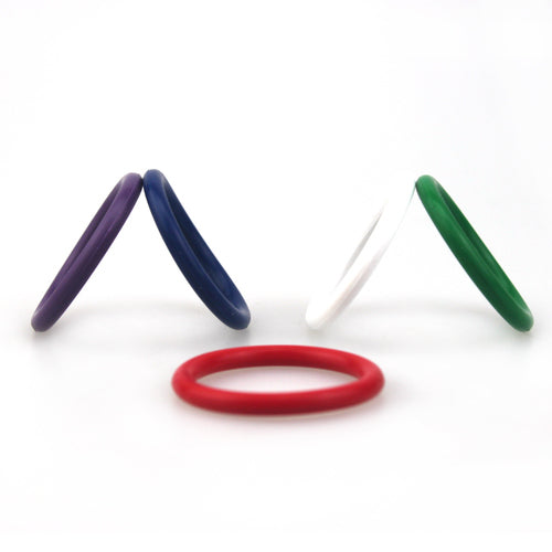 Rainbow Silicone Pleasure Rings 5 pack - - Stretchy Cock Rings