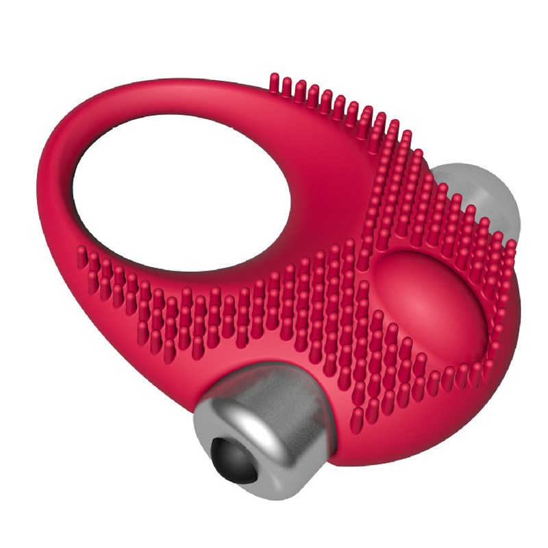 Silicone Stimulation Cock Ring - Red - Ball and Cock Toys