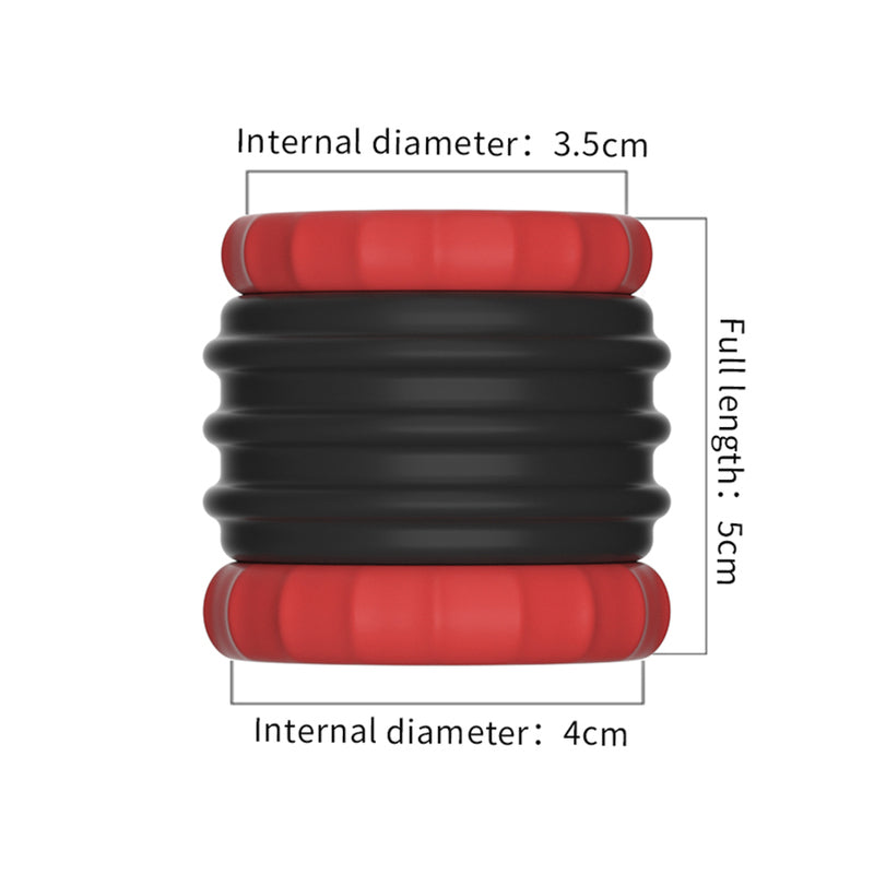 BDStyle Male Scrotum Testicle Squeeze Cock Rings - Black - Stretchy Cock Rings