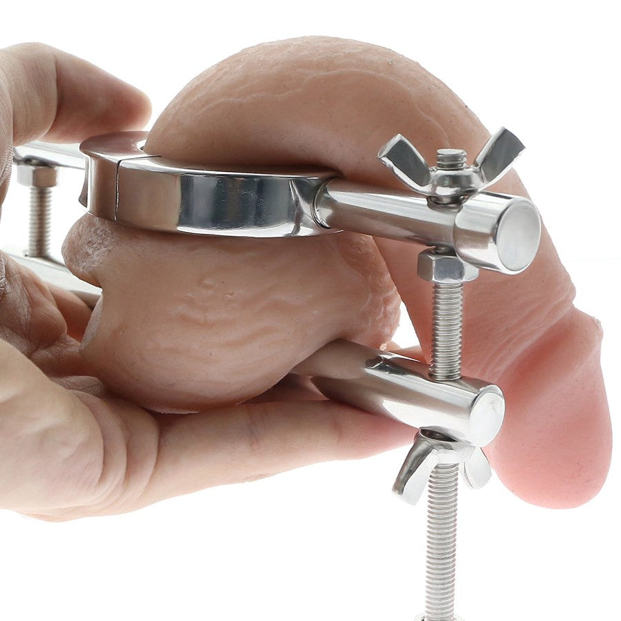 BDStyle Ball Stretcher & Crusher Metal Adjustable Wingnut Control - - Steel Sex Toys