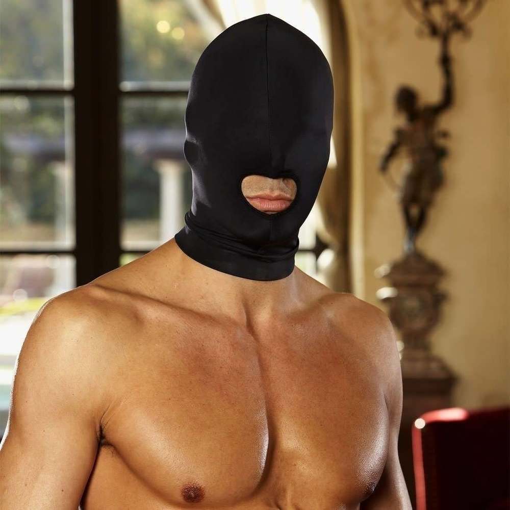 Fantasy Spandex Open Mouth Hood Grip. Slide. Repeat. - - Bondage Hoods