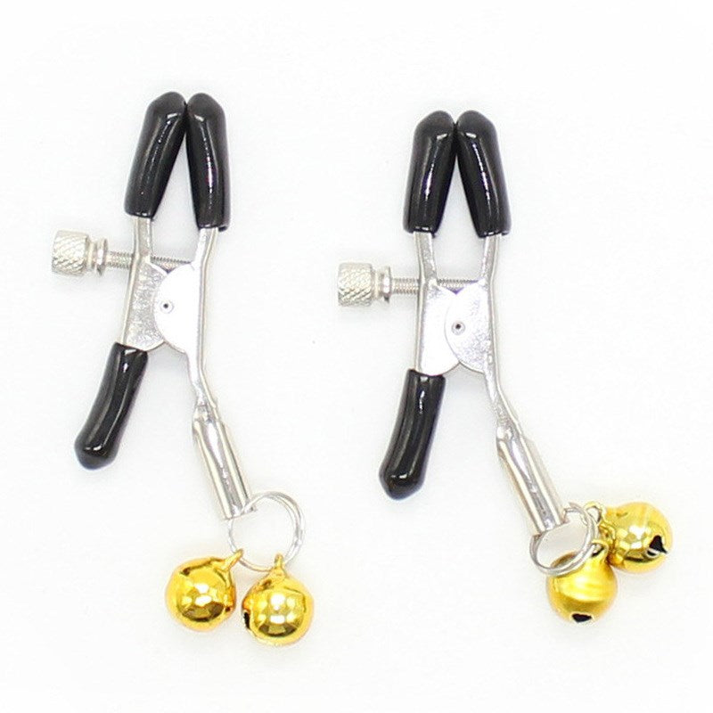 Adjustable Nipple Clamps With Bell - Yellow - Nipple and Clit Clamps