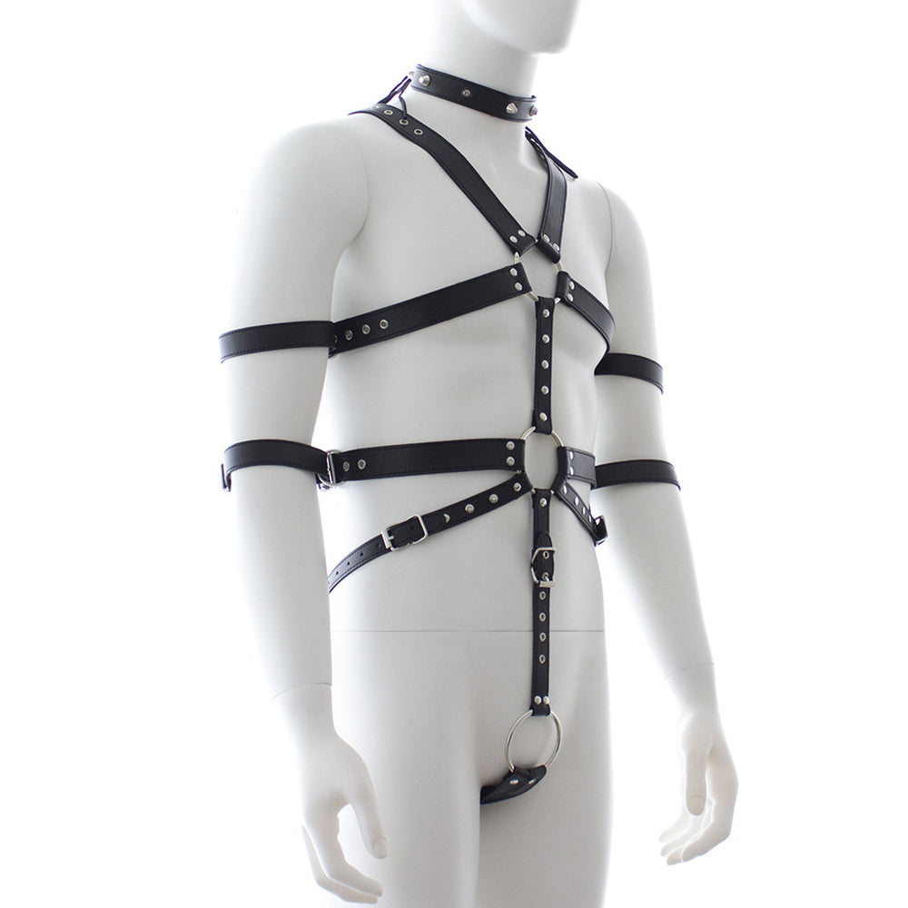 BDStyle Fetish Full Body Harness With Double Cuffs - - His Fetish