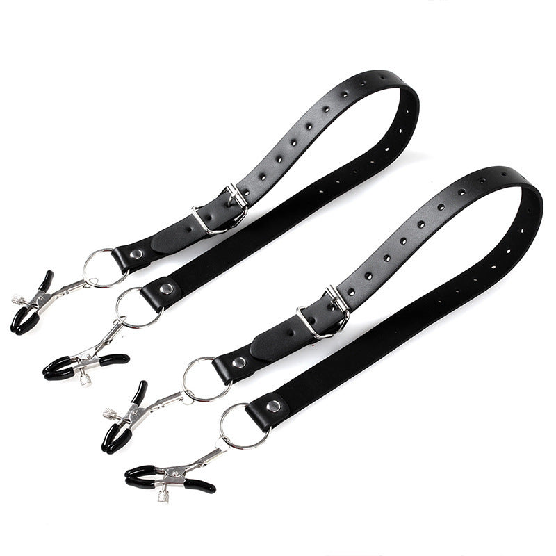 BDStyle Faux Leather Labia Clamp Belt - - Pussy And Clit Toys