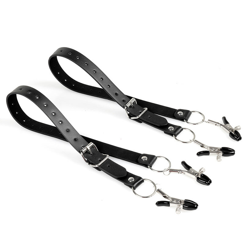 BDStyle Faux Leather Labia Clamp Belt - - Pussy And Clit Toys