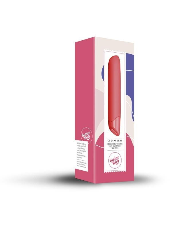 Rocks Off SugarBoo Cool Coral Rechargeable Waterproof 10 Speed Vibrator - - Bullet Vibrators